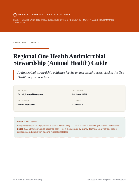 Thumbnail for Regional One Health Antimicrobial Stewardship (Animal Health) Guide