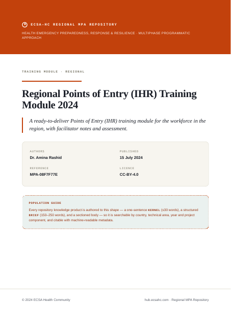 Thumbnail for Regional Points of Entry (IHR) Training Module 2024