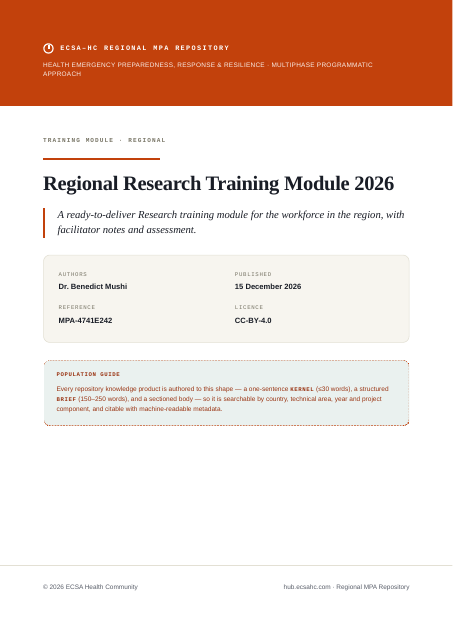 Thumbnail for Regional Research Training Module 2026