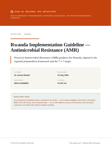 Thumbnail for Rwanda Implementation Guideline — Antimicrobial Resistance (AMR)