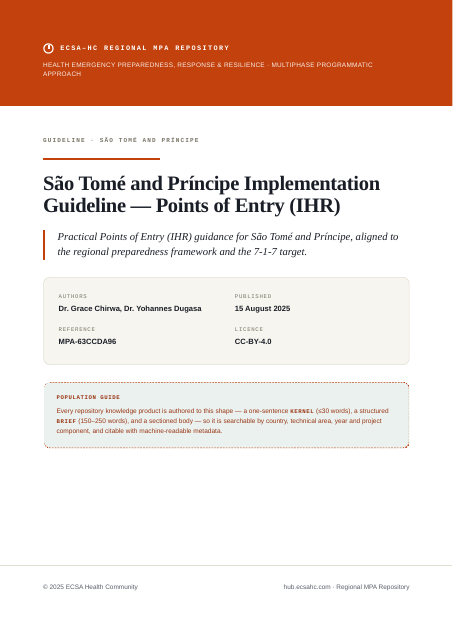 Thumbnail for São Tomé and Príncipe Implementation Guideline — Points of Entry (IHR)