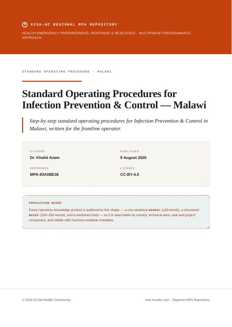 Thumbnail for Standard Operating Procedures for Infection Prevention & Control — Malawi