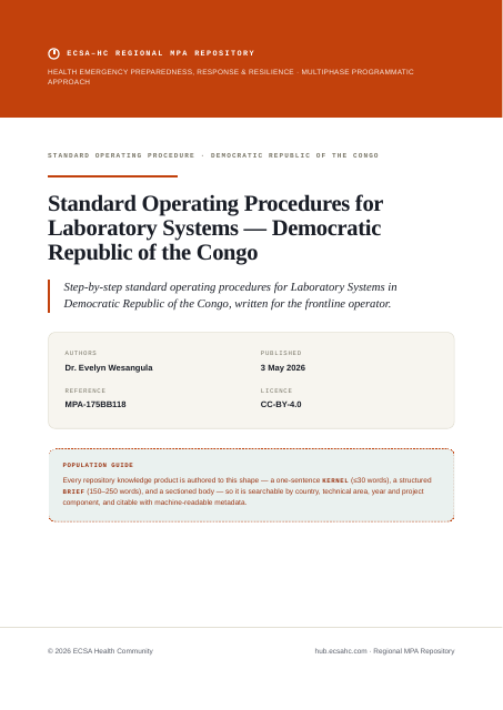 Thumbnail for Standard Operating Procedures for Laboratory Systems — Democratic Republic of the Congo