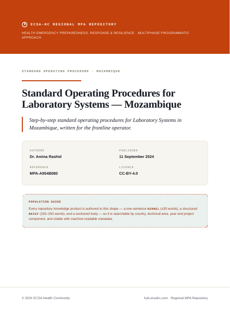 Thumbnail for Standard Operating Procedures for Laboratory Systems — Mozambique