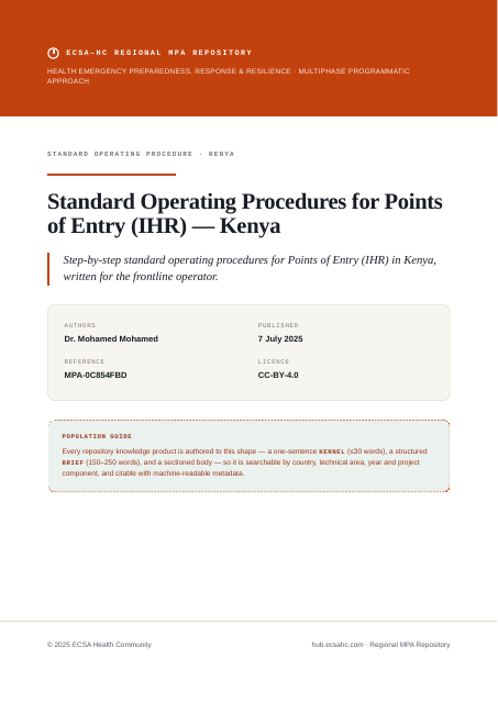 Thumbnail for Standard Operating Procedures for Points of Entry (IHR) — Kenya