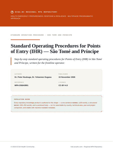 Thumbnail for Standard Operating Procedures for Points of Entry (IHR) — São Tomé and Príncipe