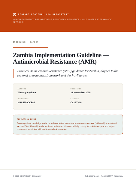 Thumbnail for Zambia Implementation Guideline — Antimicrobial Resistance (AMR)