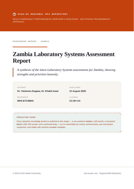 Thumbnail for Zambia Laboratory Systems Assessment Report