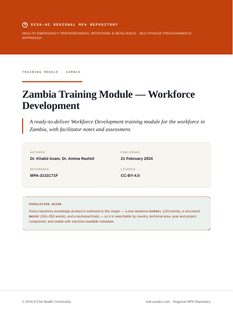 Thumbnail for Zambia Training Module — Workforce Development
